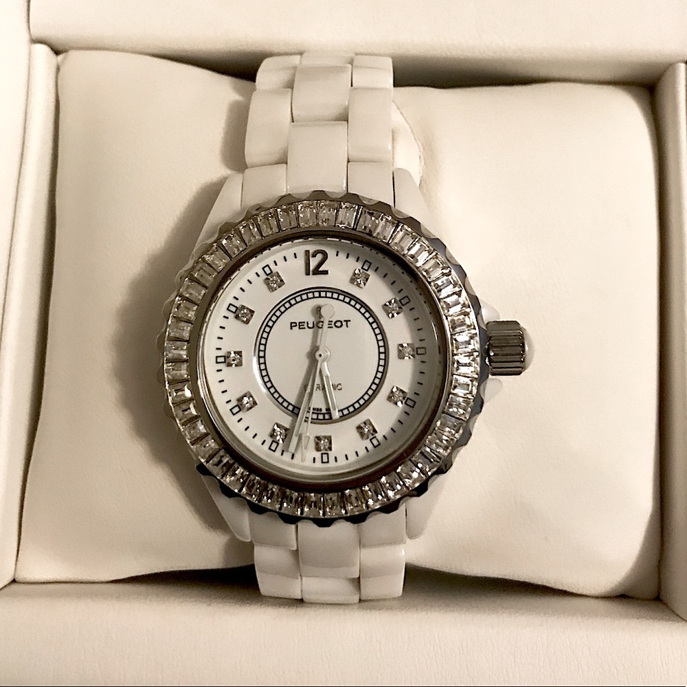 Peugeot White Watch - NEW IN BOX